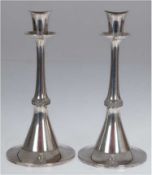 Paar Kerzenleuchter, Schweden, 1955, Silber, punziert, runder gefüllter Stand, H. 22 cm