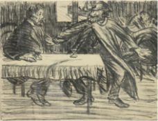 Barlach, Ernst "Der arme Vetter", Litho, leicht fleckig am rechten Rand, 33,5x42 cm, hinter Glas im
