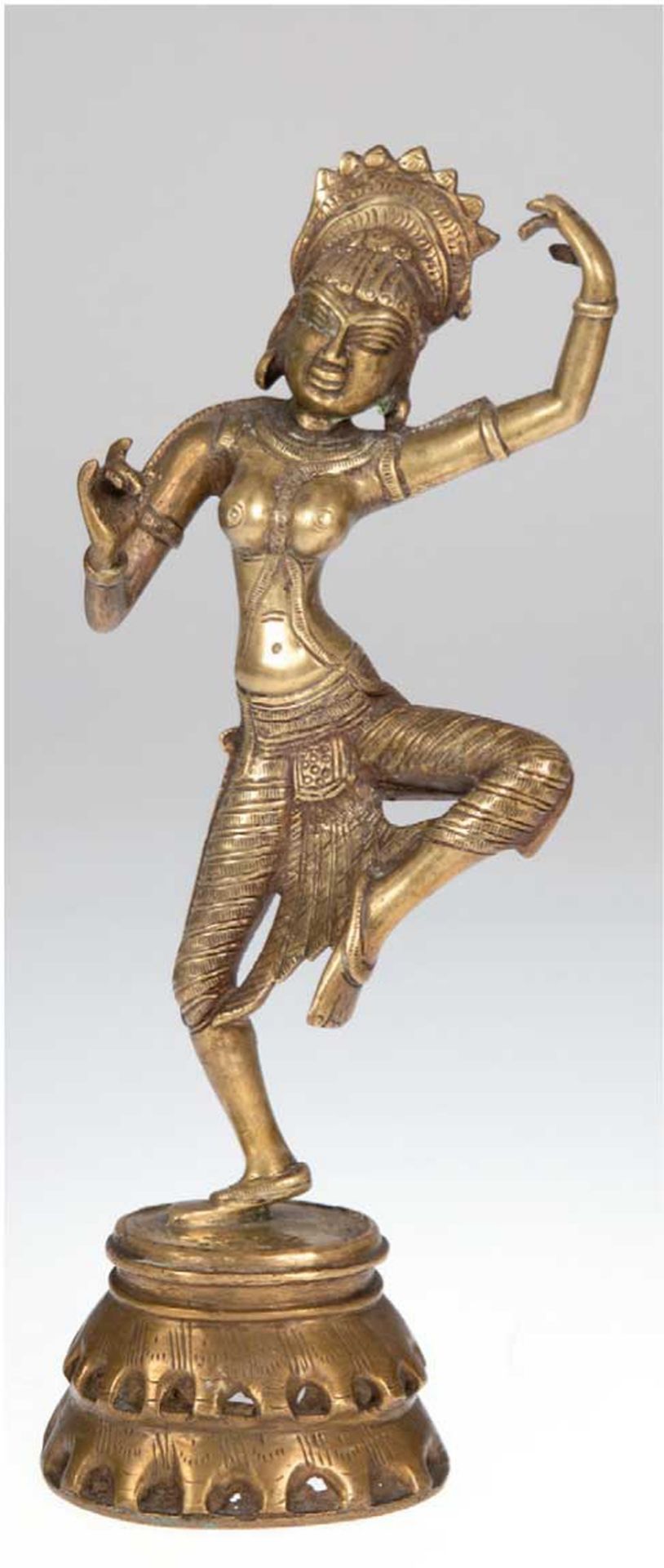 Figur "Tempeltänzerin", Bronze, Nepal Mitte 20. Jh., H. 34 cm