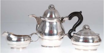 Kaffeekernstück, Schweden 1930, Silber, punziert, ca. 819 g, leichter Hammerschlagdekor, unterm Bod