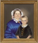 Biedermeier-Porträtmaler (1. Hälfte 19. Jh.) Pendants "Darstellung einer Bürgersfrau mit ihrem Sohn