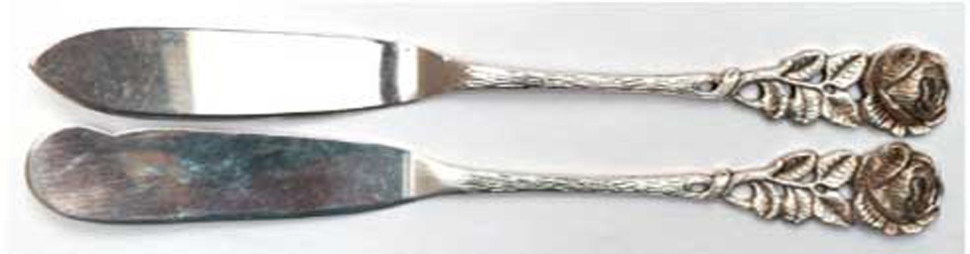 Butter-und Käsemesser, Hildesheimer Rose, 800er Silber,  ges. 48g