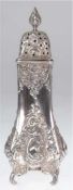 Zuckerstreuer, Sheffield 1895, Henry Wigfull, 925er Silber, punziert, 204 g, 4-kantige, sich verjün