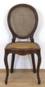 Louis-Philippe-Stuhl, Mahagoni, Sitz und Ballonlehne mit Rohrgeflecht, Gebrauchspuren, 90x47x46 cm