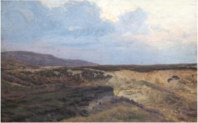 Asmussen, Anton (1857-1904) "Sandgrube am Wilseder Berg", Öl/Mp., signiert u.l., rücks. betitelt, 3