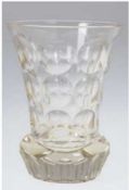 Ranftbecher, um 1900, farbloses Glas, mit Kugelschliff, H. 13,5 cm