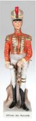 Figur "Officier des Hussards", Porzellan, polychrom bemalt, ungemarkt, H. 23 cm