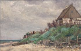 Maler um 1900 "Strand bei Tisvilde", Öl/Lw., unsign., verso mit fremder Hand bez. "Artur Nilsen", 2