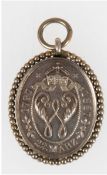Medaille, 100. Geburtstag Wilhelm I, 1797-1897, oval, als Anhänger gefaßt, 2,6x1,9 cm