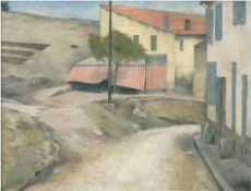 Henrich, Albert (1899 Düsseldorf- 1971 ebda.) "Straße in Cassis sur mer (Südfrankreich)", Öl/Lw., s