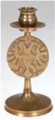 Senatsleuchter, Lübeck, Messing, im Schaft rundes Medaillon mit reliefiertem Doppeladler, H. 17 cm