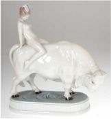 Porzellanfigur "Europa auf Stier", Rosenthal, Entwurf Adolf Opel, Modell-Nr. K603/2, H. 25,5 cm