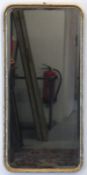 Spiegel, schmale profilierte Holzleiste, gold gefaßt, 64x30x2 cm