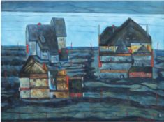 Dernbach (20. Jh.) "Stadtansicht", Öl/Lw., signiert u.r., 37,5x48  cm, Rahmen