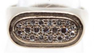 Ring um ca. 1930/40, GG 585, 8,12 g, Brillanten ca.  0,30 ct, RG 54, Innendurchmesser 17,2 mm