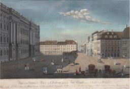 "Vue de la Grande Place du Chateau et de la Rue Royale...", Schloßplatz Berlin, Kupferstich, N. u.V