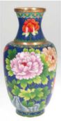 Cloisonnévase, China, Messing, floral emailliert, H. 30 cm