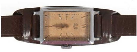 Armbanduhr "GUB Glashütte/SA", verchromtes Messinggehäuse, Boden aus Edelstahl, Ziffernblatt