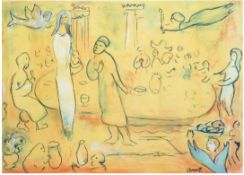 Chagall, Marc (1887 Liosno-1985 Saint Paul-de-Vence) "Daphne and Chloe-Megacles reconnait sa fille 