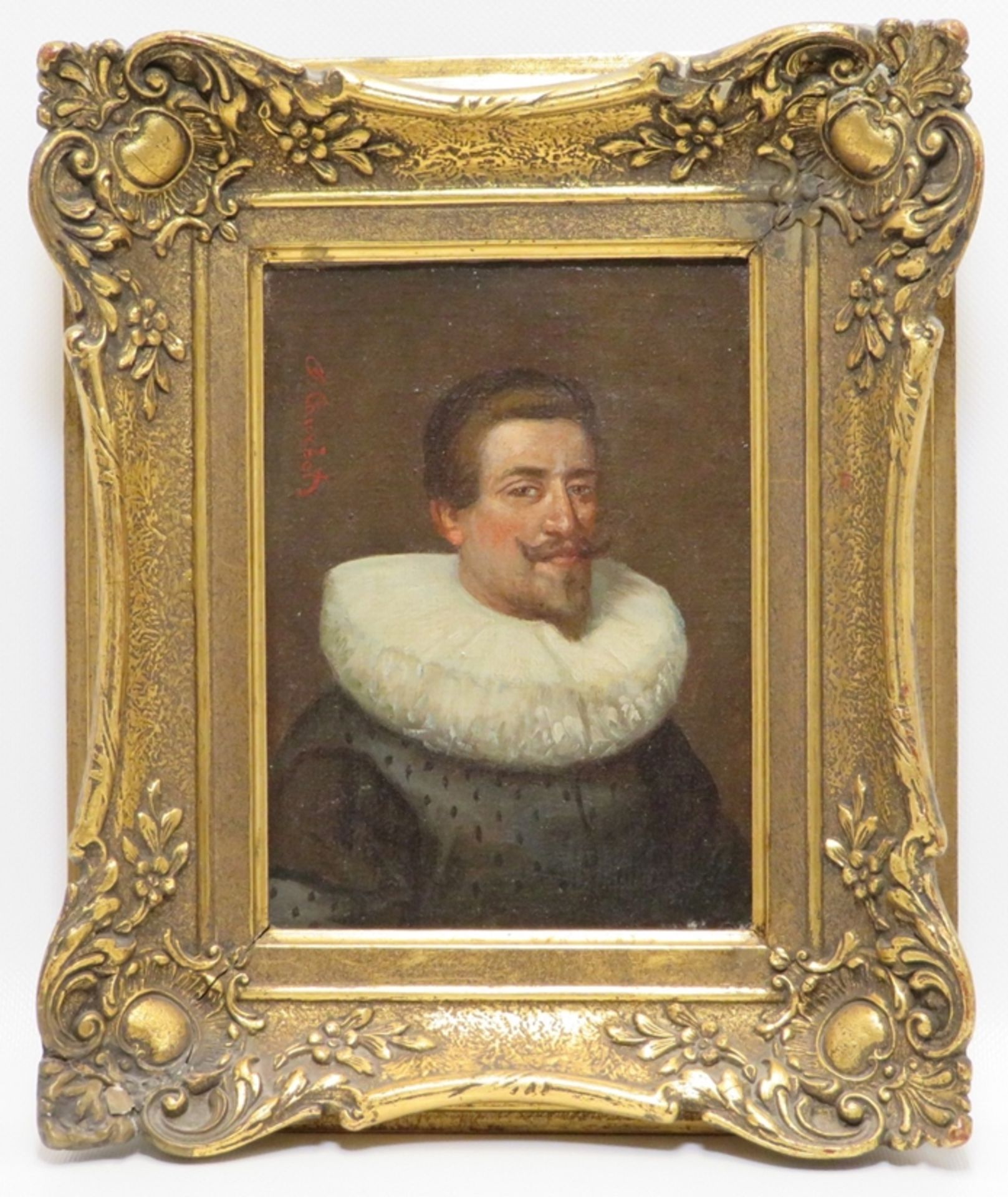 Courbeth, O., 19. Jahrhundert, "Männerporträt mit Halskrause", li.o.sign., Öl/L