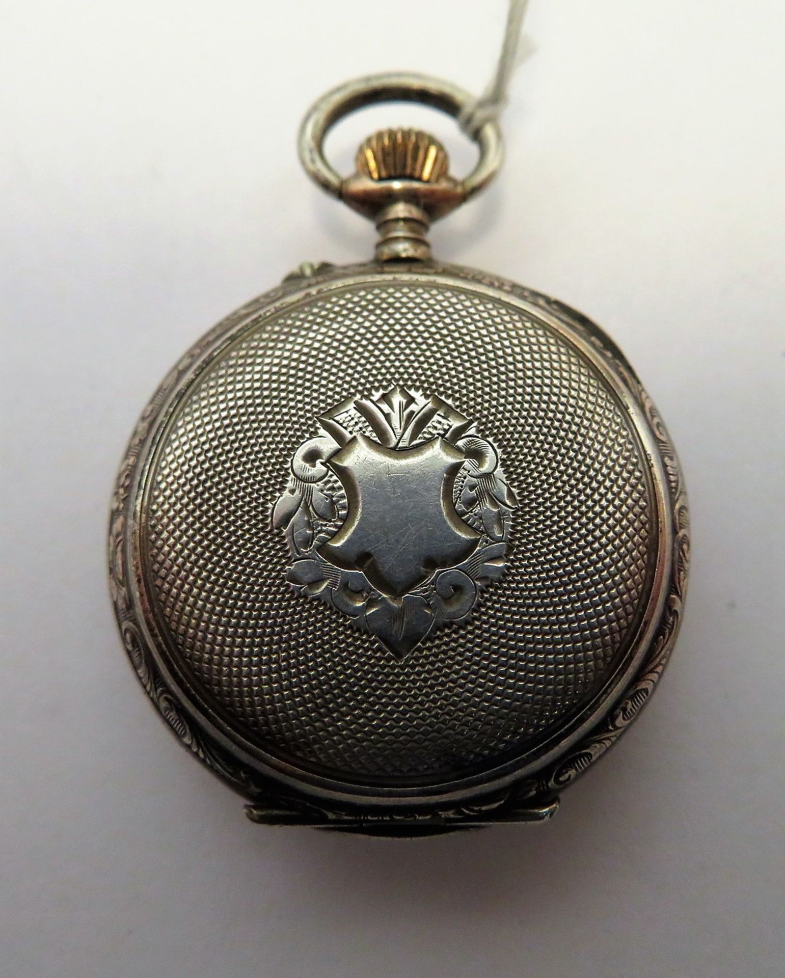 Damentaschenuhr, um 1900, Gehäuse und Innendeckel 800er Silber, gepunzt, Kronen - Bild 2 aus 3