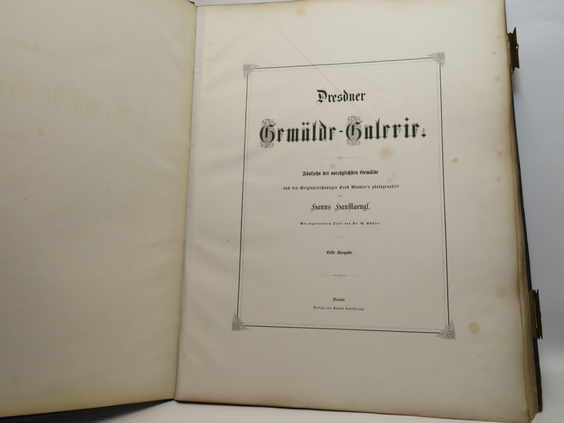 Prachtband, Dresdner Galerie, von Hanns Hanfstaengel, 15 der vorzüglichsten Gem - Bild 2 aus 2