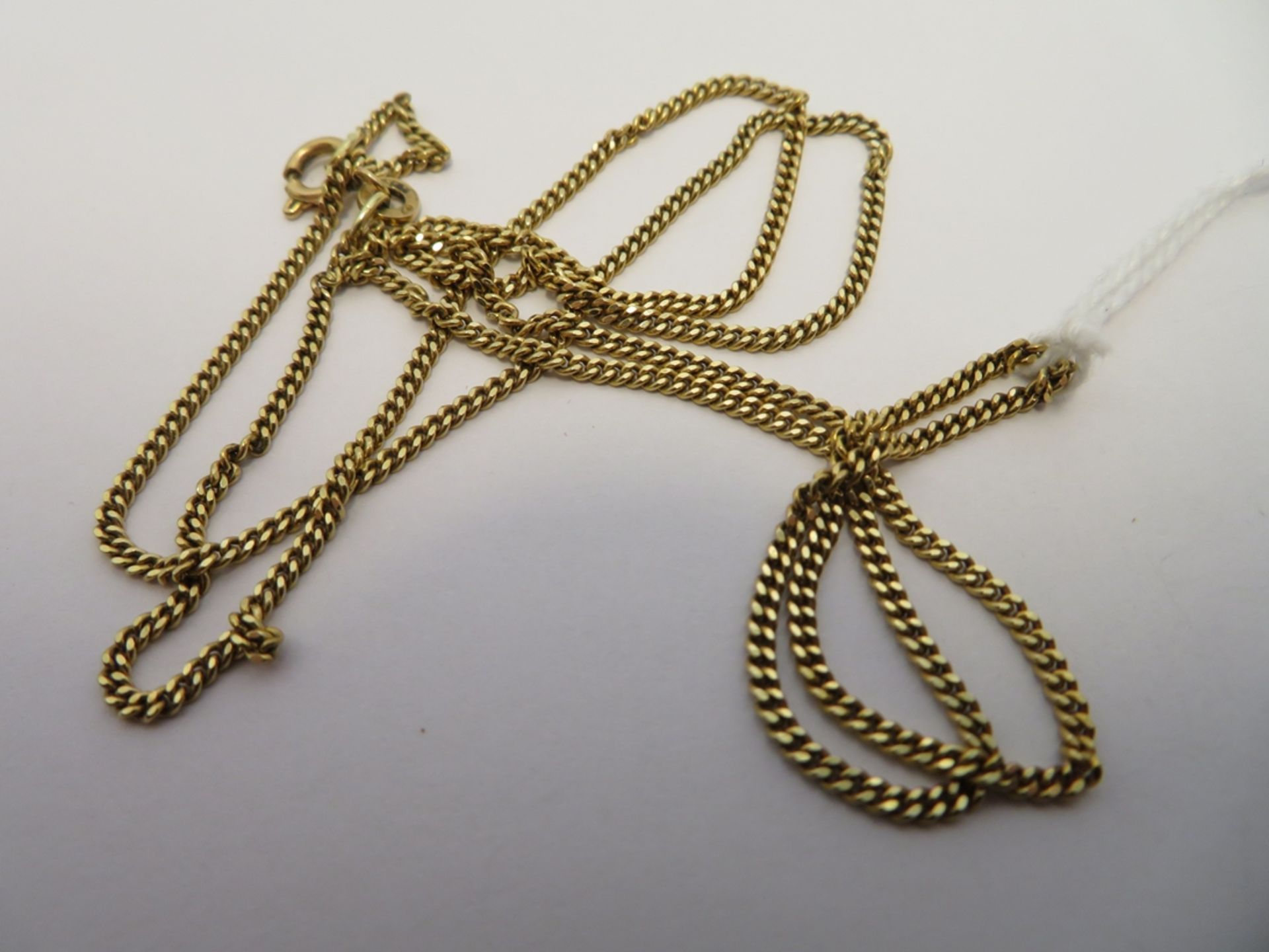 Kette, Flachpanzer, 585er Gelbgold, gepunzt, 7,14 g, l 60 cm.