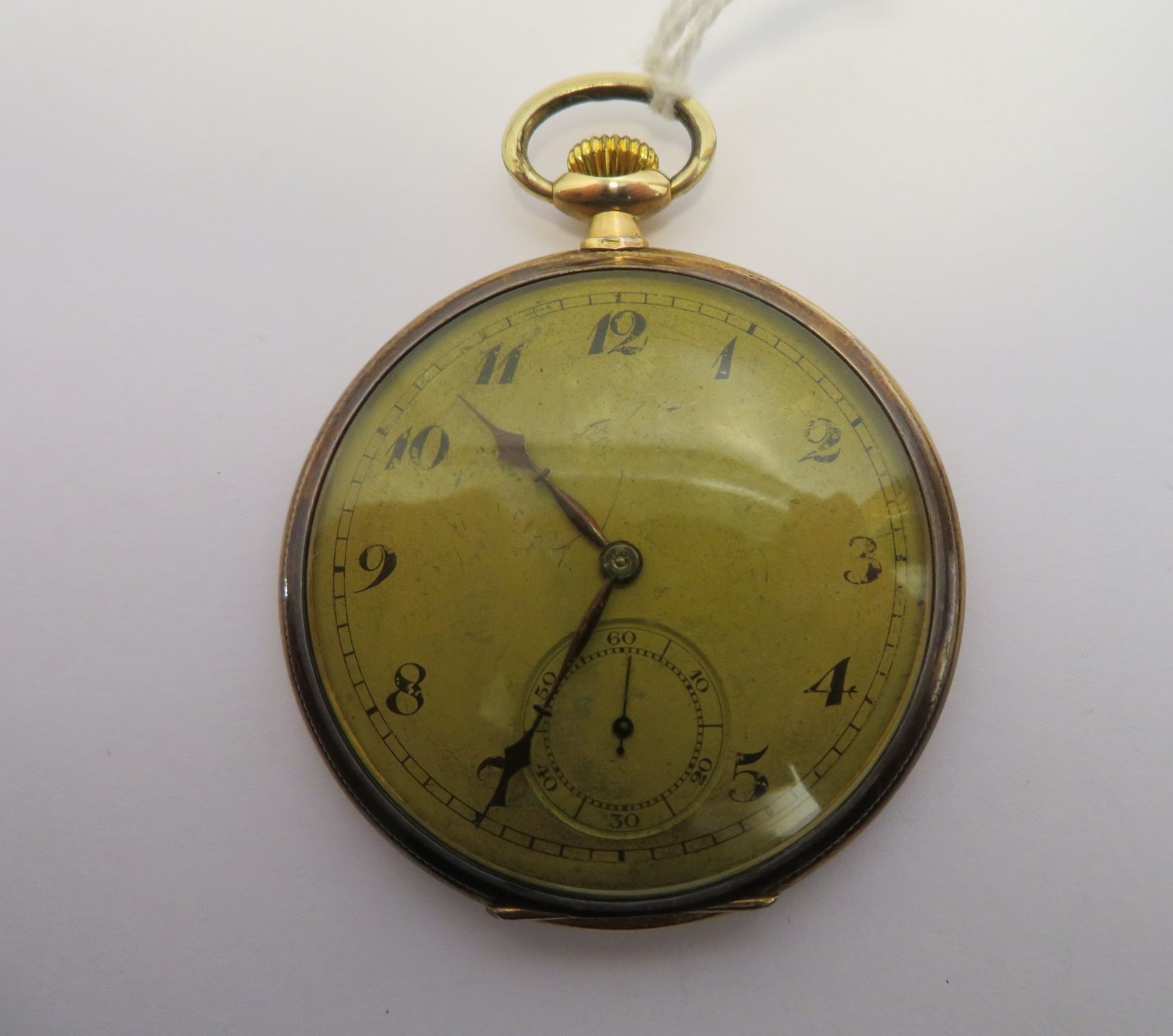 Taschenuhr, um 1900, Gehäuse 585er Gelbgold, gepunzt, Innendeckel Metall, 54 g,