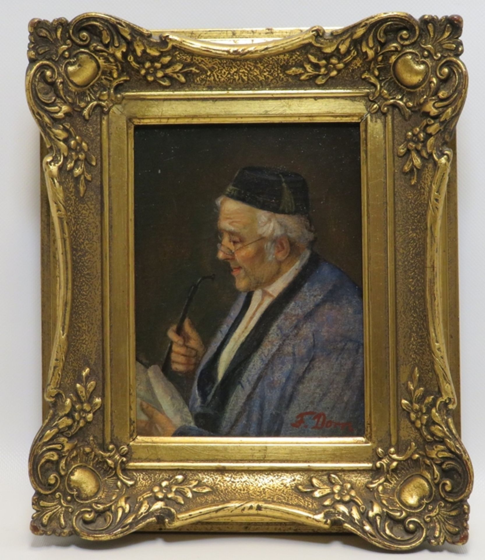 Dorn, F., 1. Hälfte 20. Jahrhundert, "Männerporträt mit Pfeife", re.u.sign., Öl