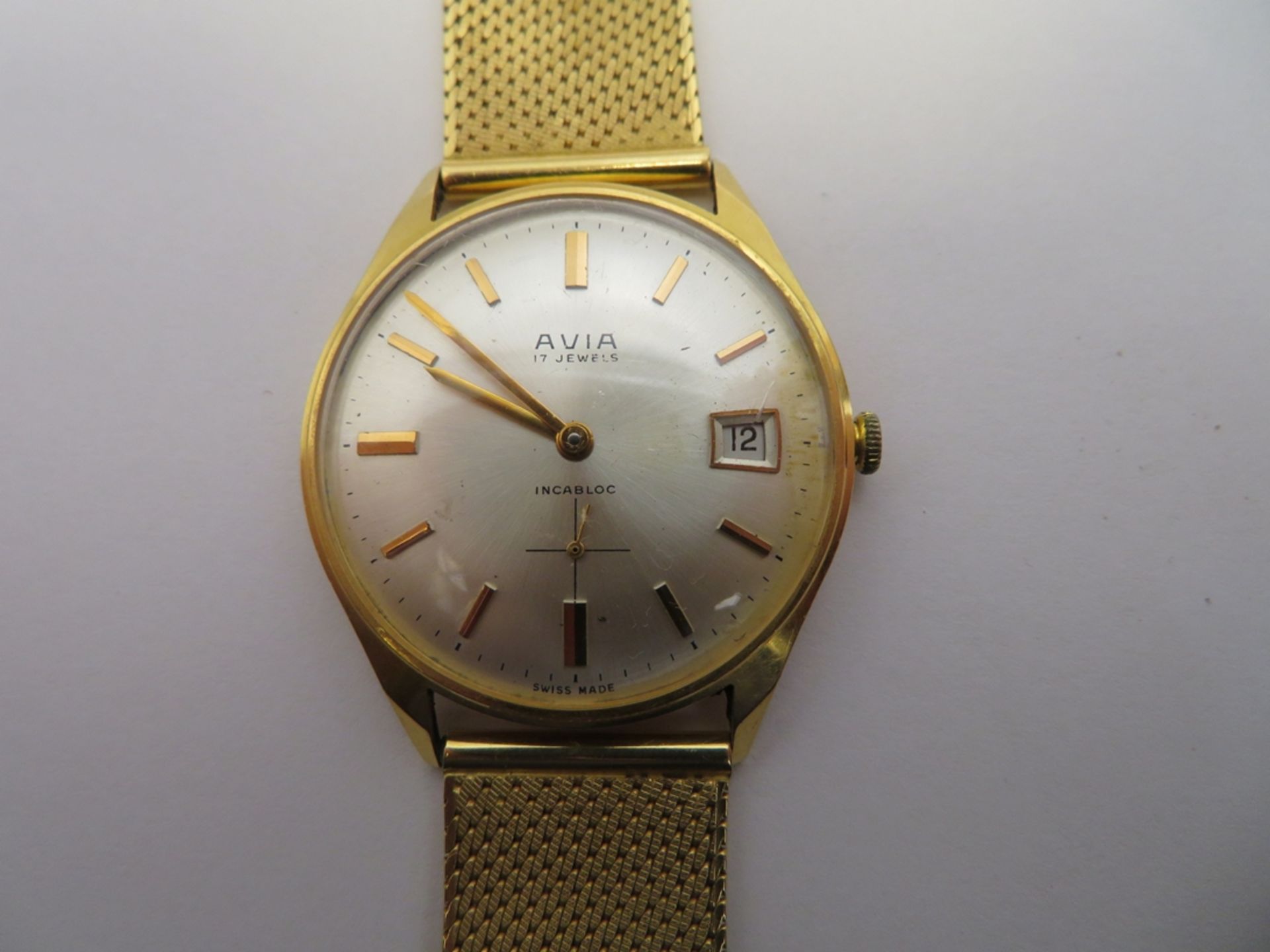 HAU, Avia, 1960/70er Jahre, Gehäuse und Band 750er Gelbgold, gepunzt, 59,68 g,