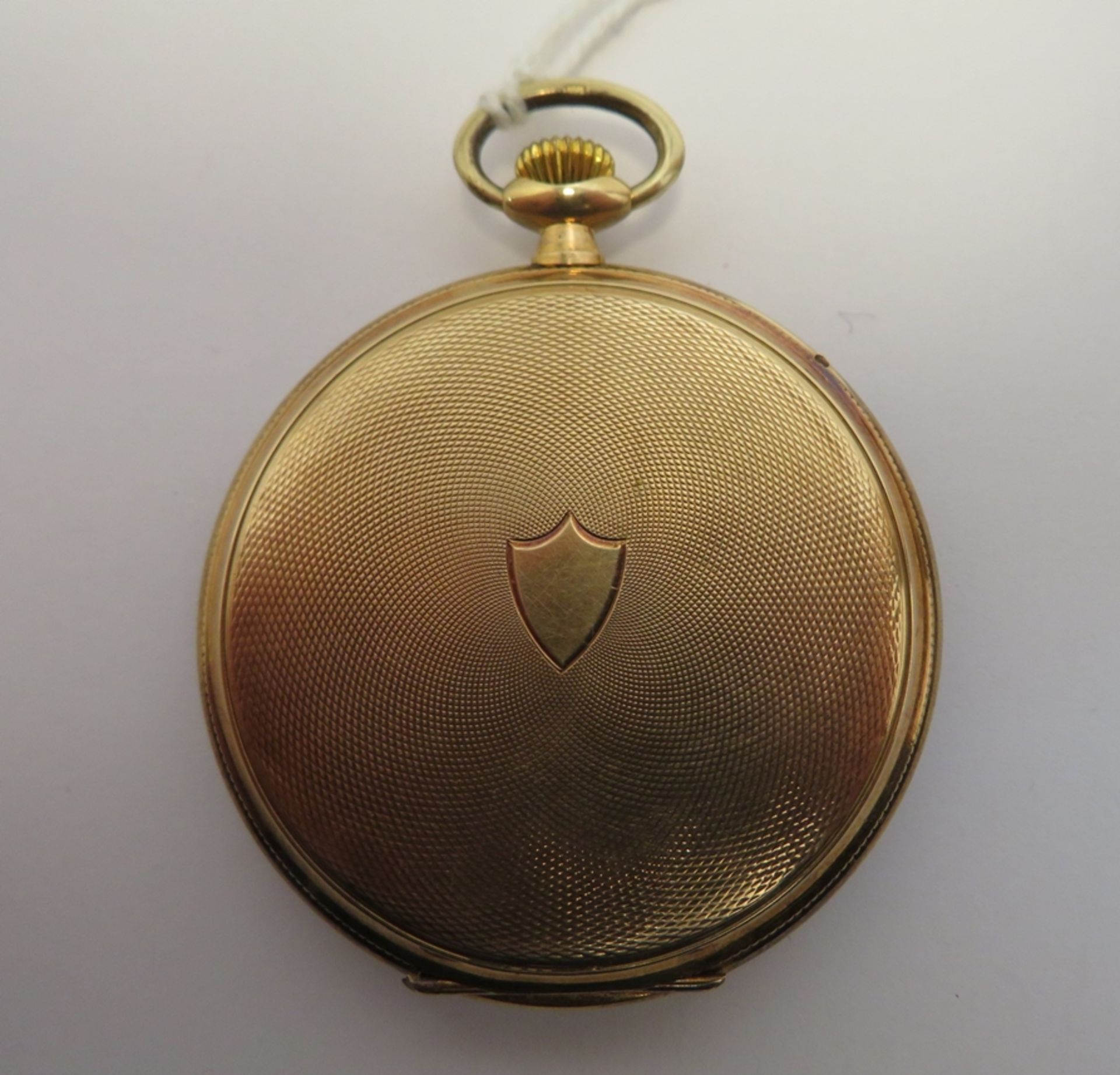 Taschenuhr, um 1900, Gehäuse 585er Gelbgold, gepunzt, Innendeckel Metall, 54 g, - Bild 2 aus 3