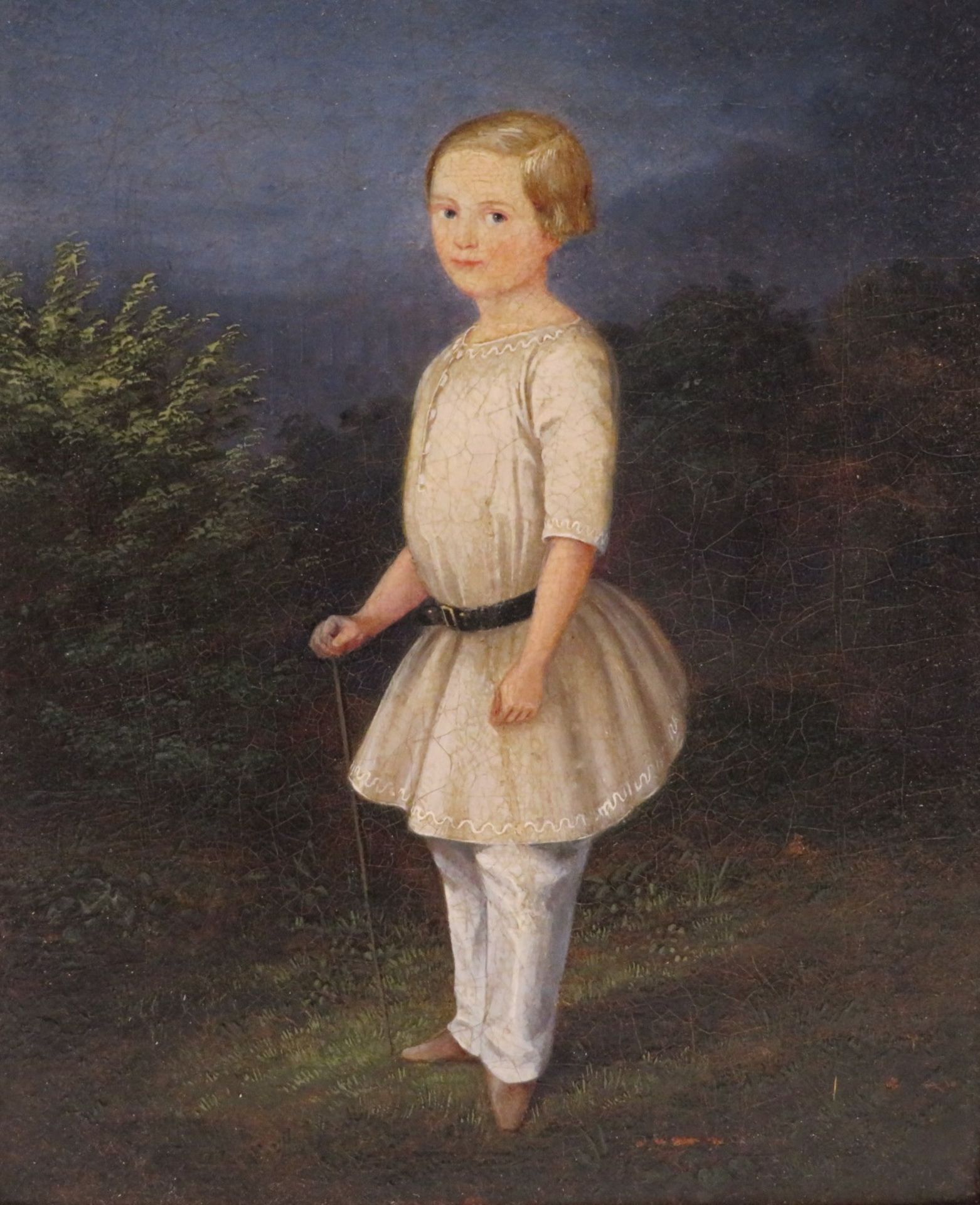 Biedermeier, 19. Jahrhundert, "Stehendes Mädchen", Öl/Leinwand, doubliert, 21,5 - Image 2 of 2