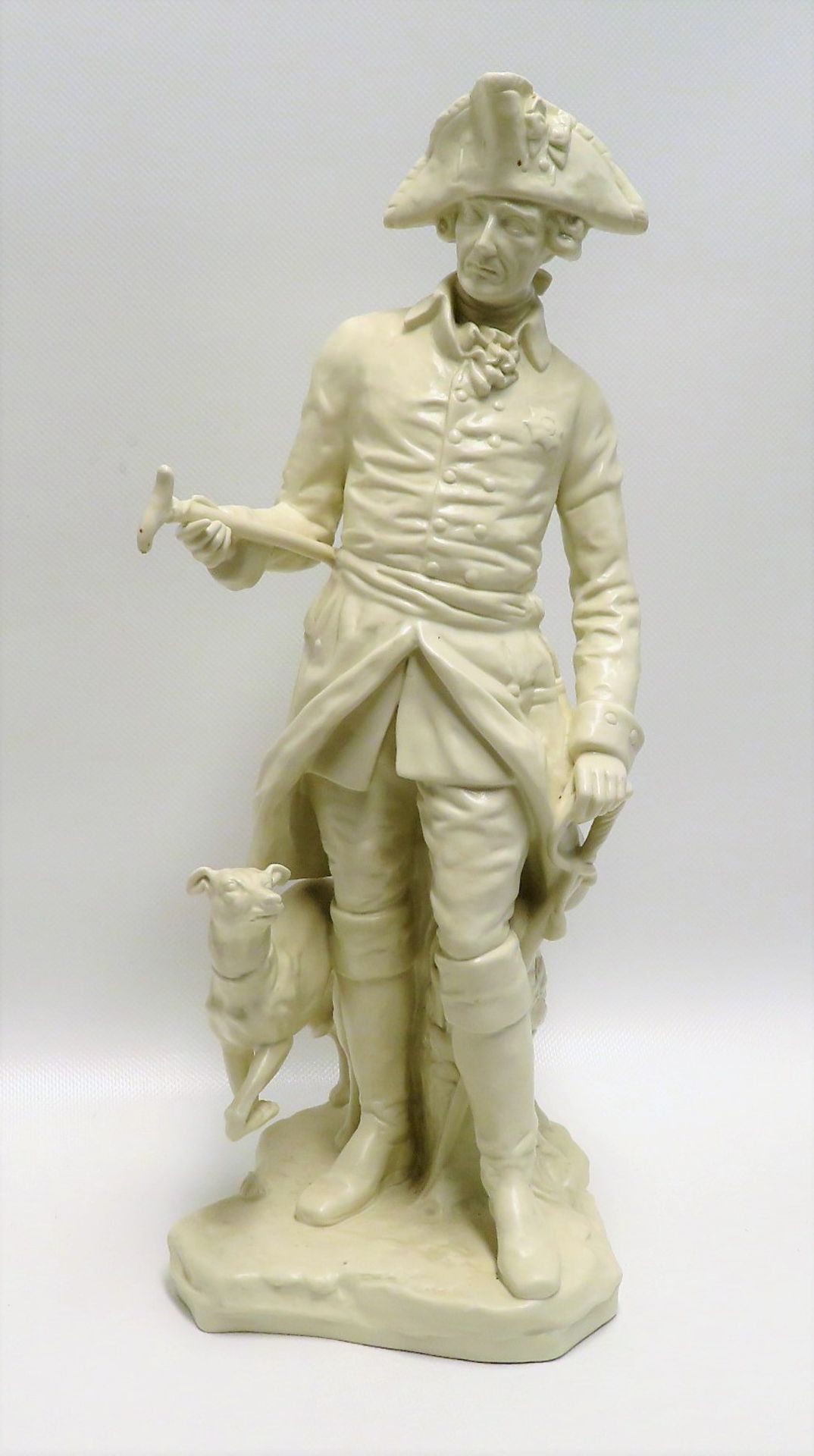 Porzellanfigur, Alter Fritz, Heubach Kunst, Weißporzellan, Nr. 1178, Bein des W
