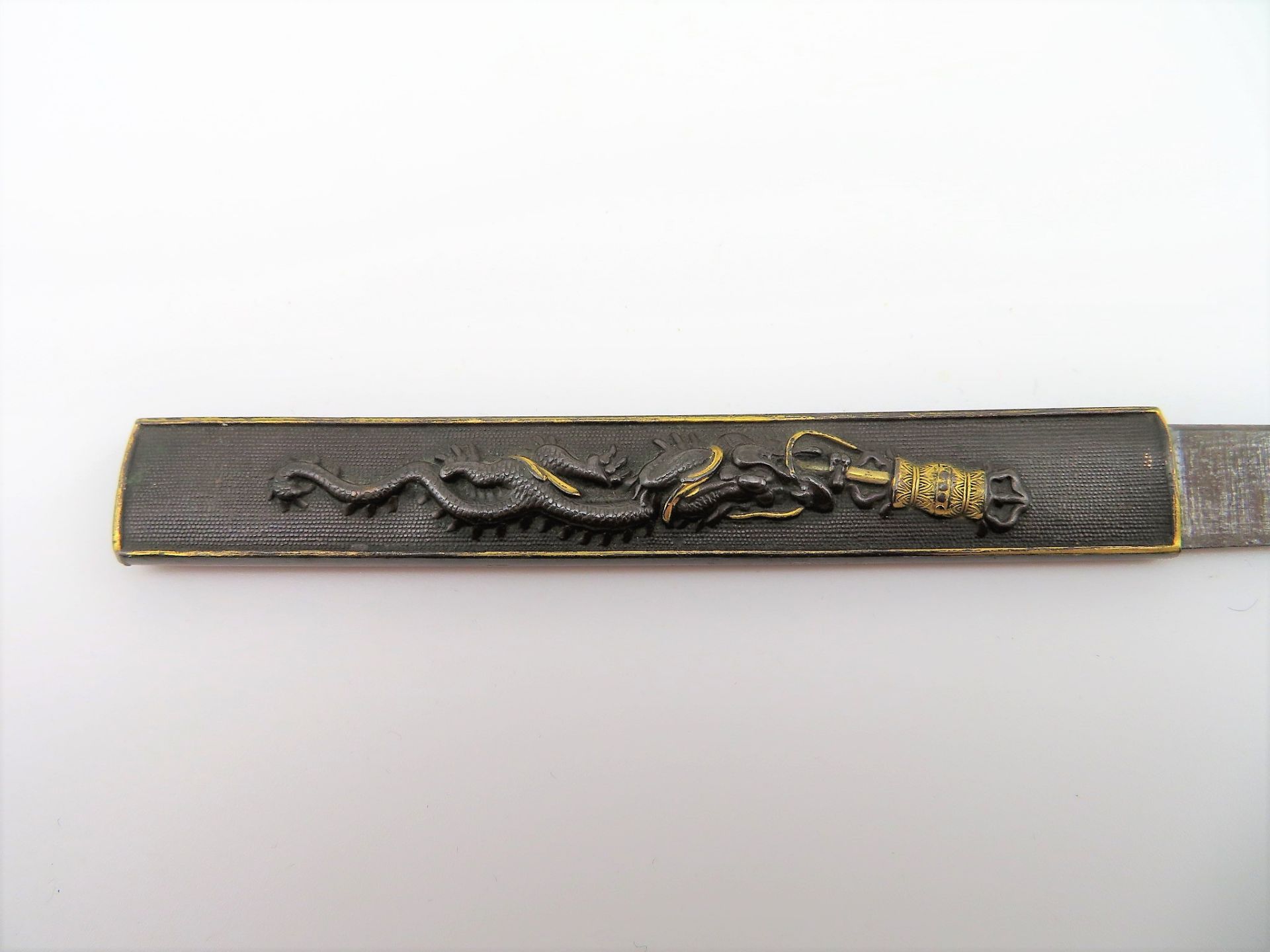 Samurai-Schwert, Japan, wohl Meiji Periode, 1868 - 1912, reiche Bronzeverzierungen, Drachen mit 3 K - Bild 10 aus 12