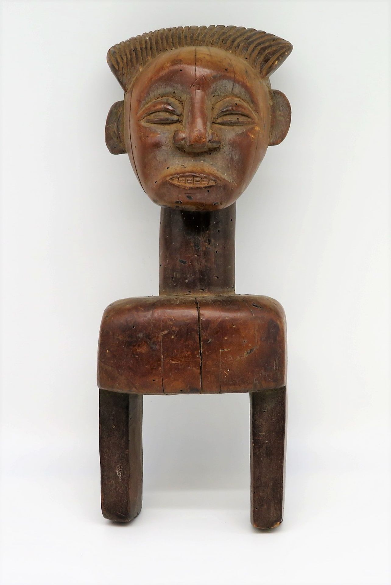 Holzskulptur, Afrika, Elfenbeinküste, weiblich, Holz geschnitzt, authentisch, 40 x 15 x 11,5 cm.