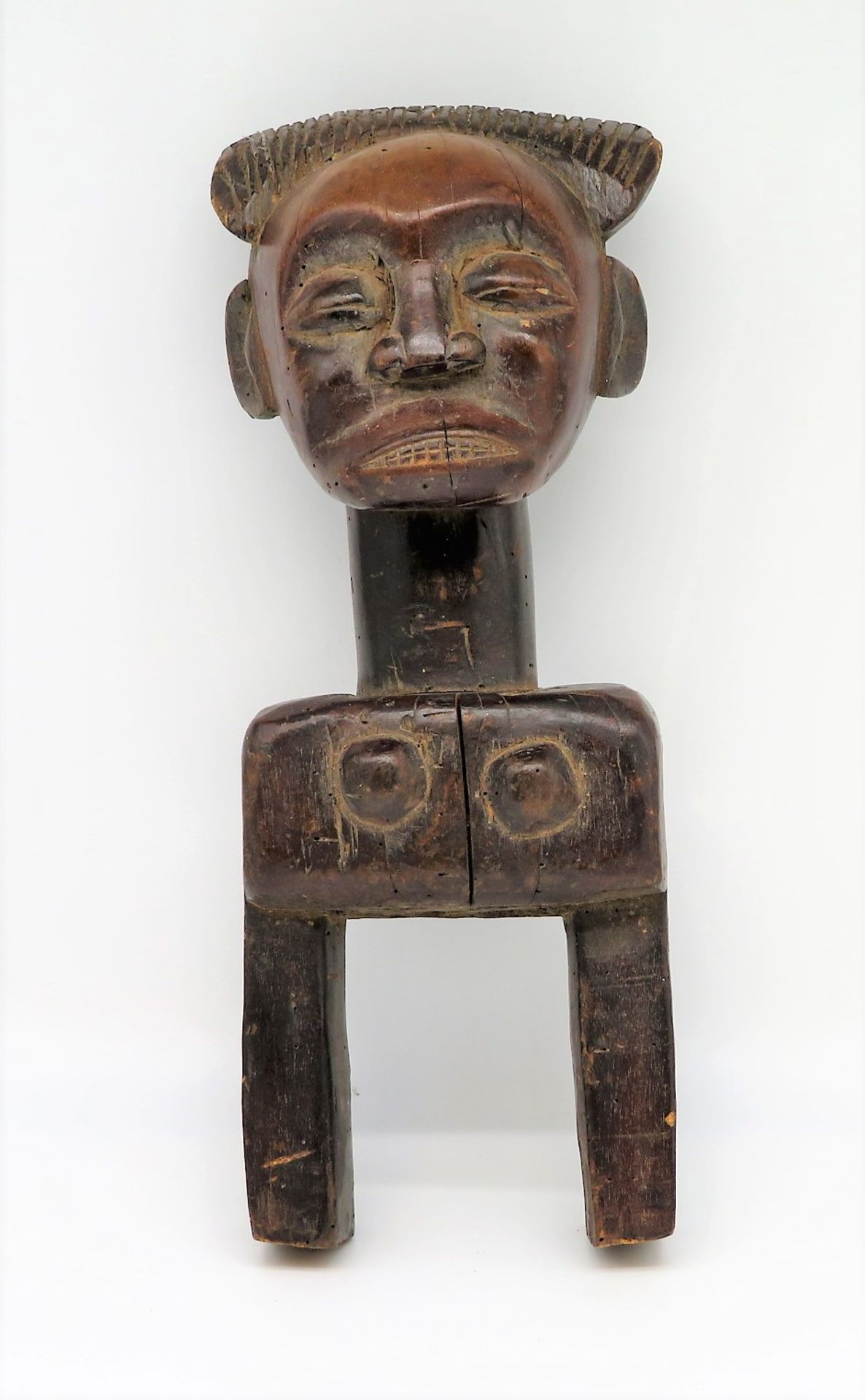 Holzskulptur, Afrika, Elfenbeinküste, weiblich, Holz geschnitzt, authentisch, 40 x 15,5 x 15 cm.