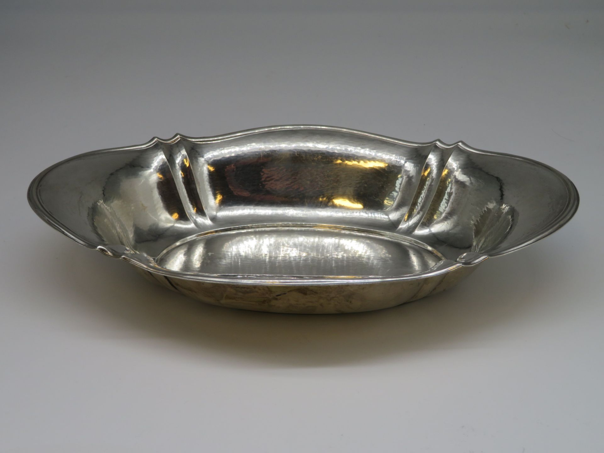 Obstschale, 830er Silber, gepunzt, 264 g, 5 x 30,5 x 20 cm.