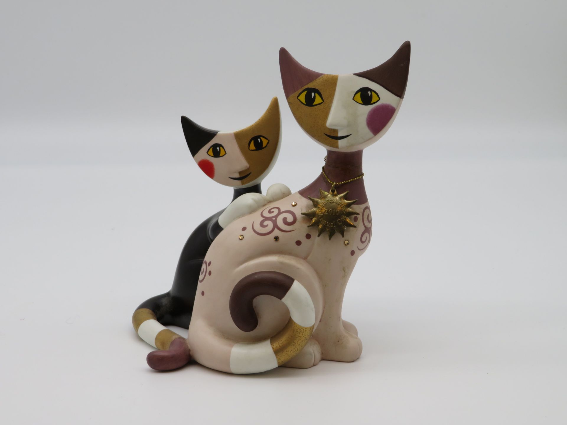 Goebel Figur, Zwei Katzen, "Luana und Emanuelle", Entwurf Rosina Wachtmeister *1939 Wien), Jahreska