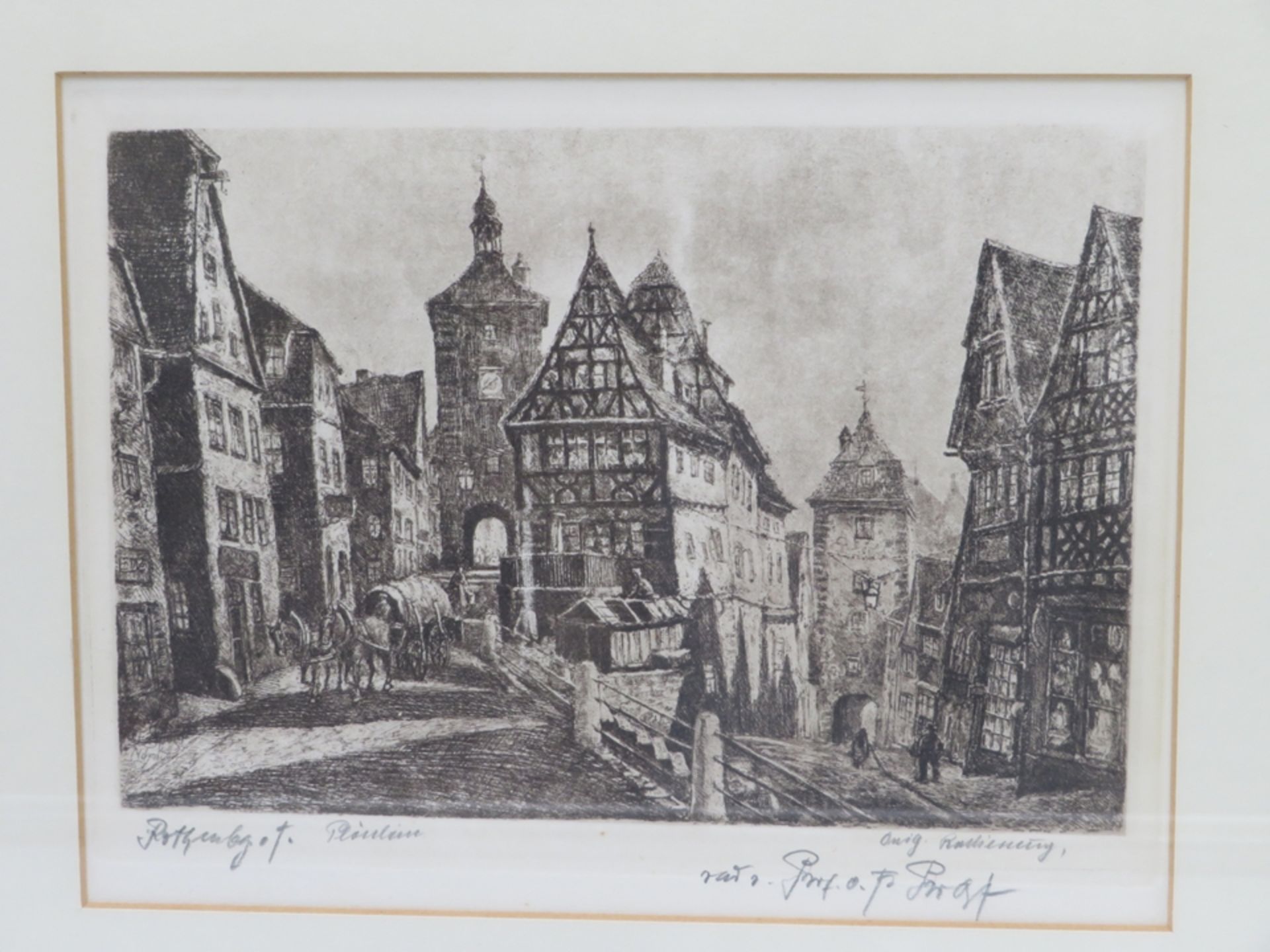Prolst, O.F., "Rothenburg ob der Tauber", 2 Radierungen, 15 x 22 cm, R. [31 x 36 cm] - Bild 2 aus 2