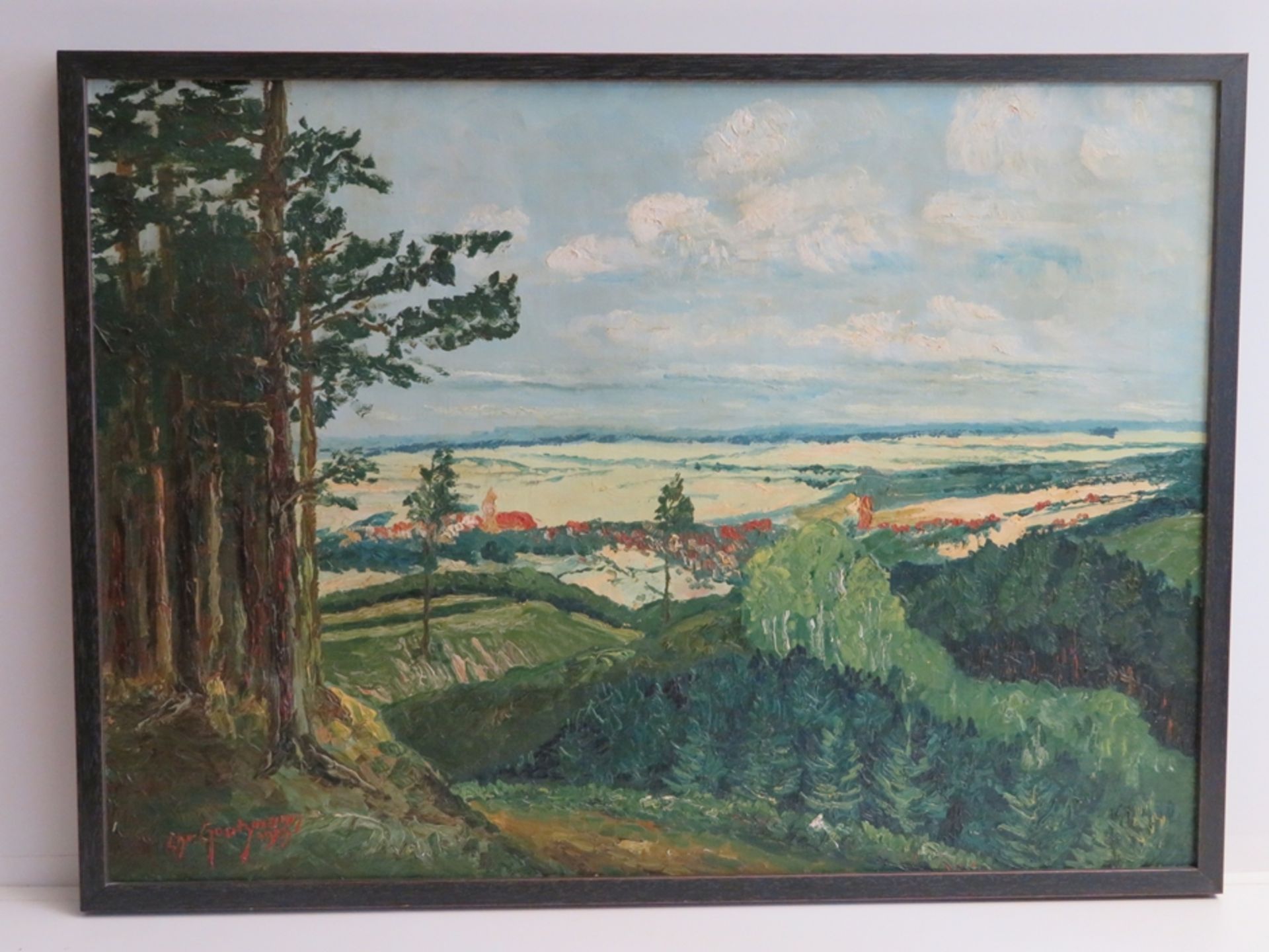 Grutzmann, Chr., "Weite Sommerlandschaft", li.u.sign.u.dat. 1923, Öl/Leinwand, 57 x 78 cm, R. [59 x