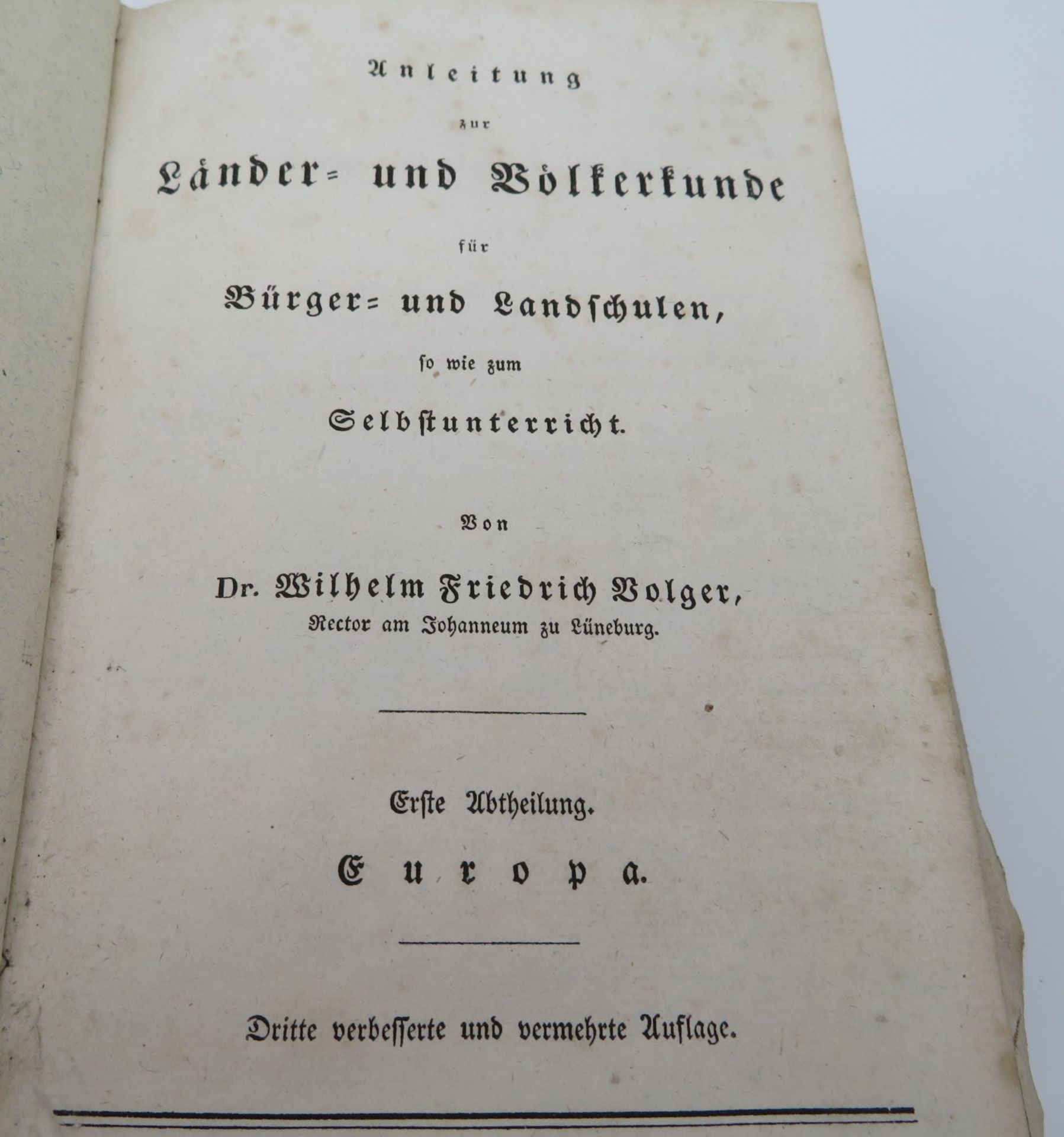 4 diverse Bd., 1830/40er Jahre, Volger, Wilhelm Friedrich: Anleitung zur Länder- und Völkerkunde fü