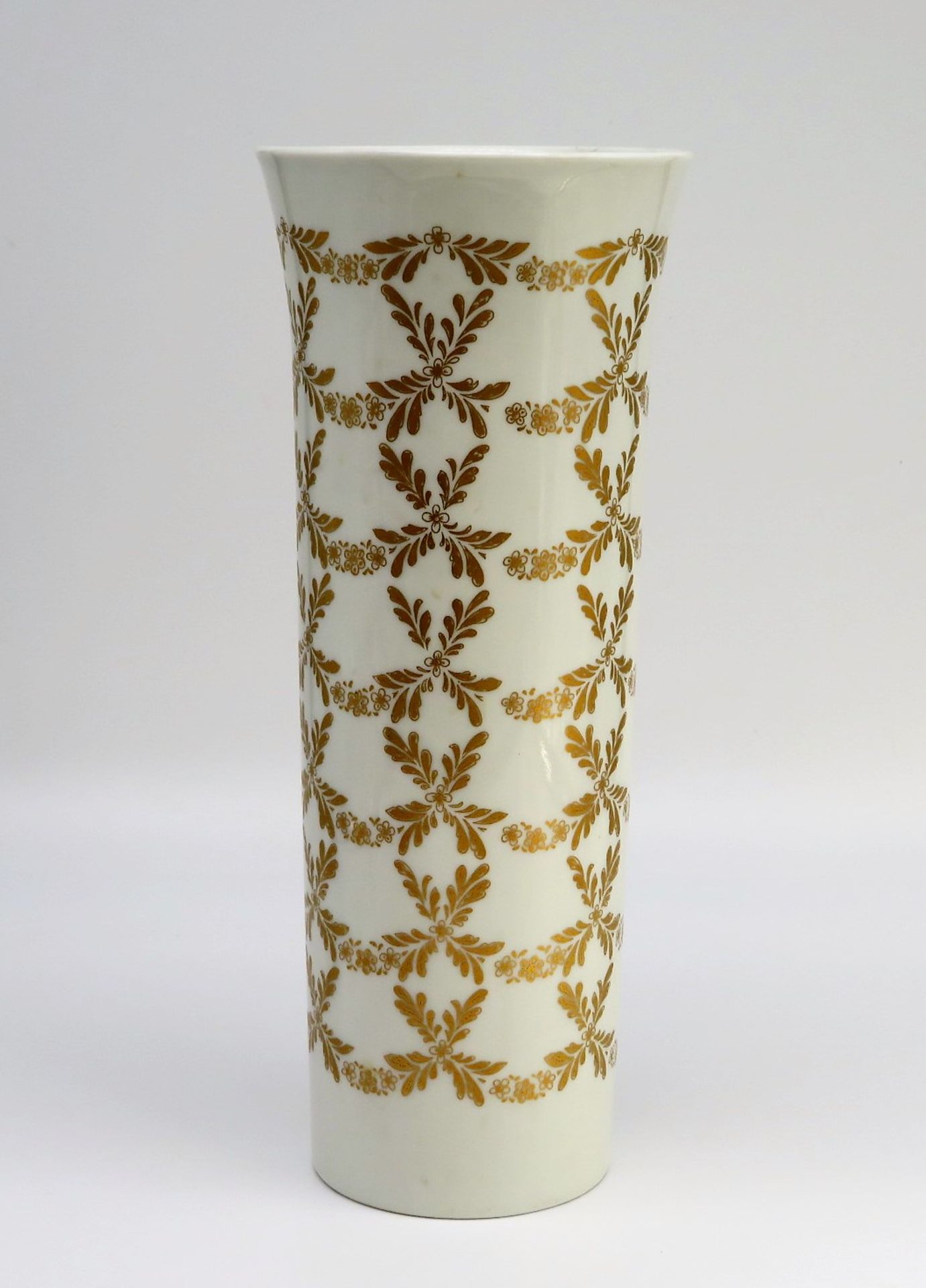 Vase, Hutschenreuther, Entwurf Otto Hofmann (1907 - 1996, Essen - Pompeiana), 1950er Jahre, zylindr