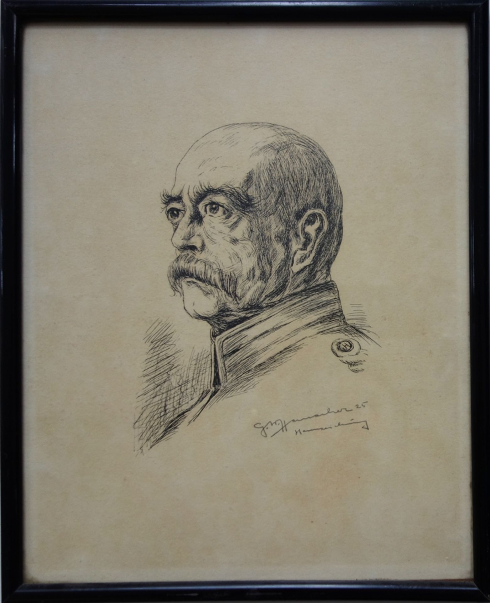 G. W. Hamacher, "Otto von Bismarck", 1925, Radierung, unten rechts handsigniert