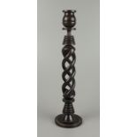 Kerzenleuchter aus Hartholz, Afrika, geschnitzt, H.30,5cm, Stand-D.7,8cm