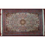 Teppich, Täbris, florale Muster, 220*143cm, cremeweiß gründig
