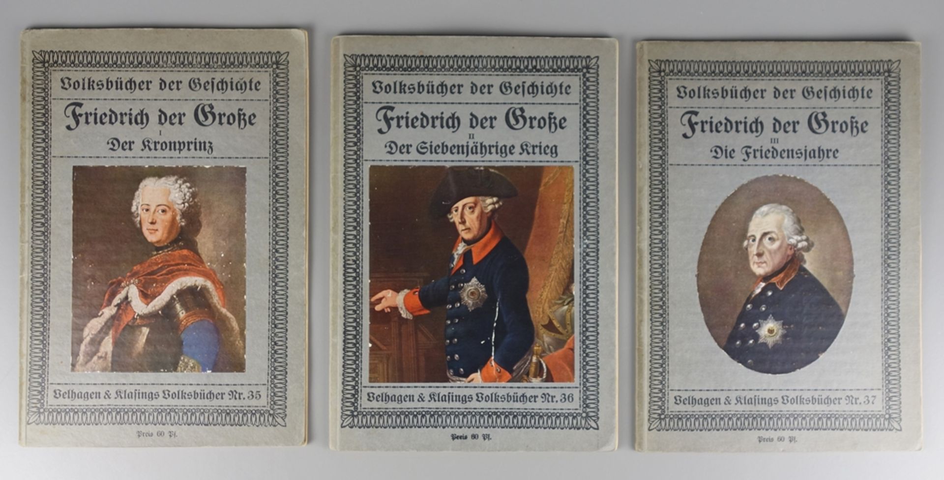 3 Volksbücher der Geschichte, Friedrich der Große, 1912, Velhagen&Klasings Volk