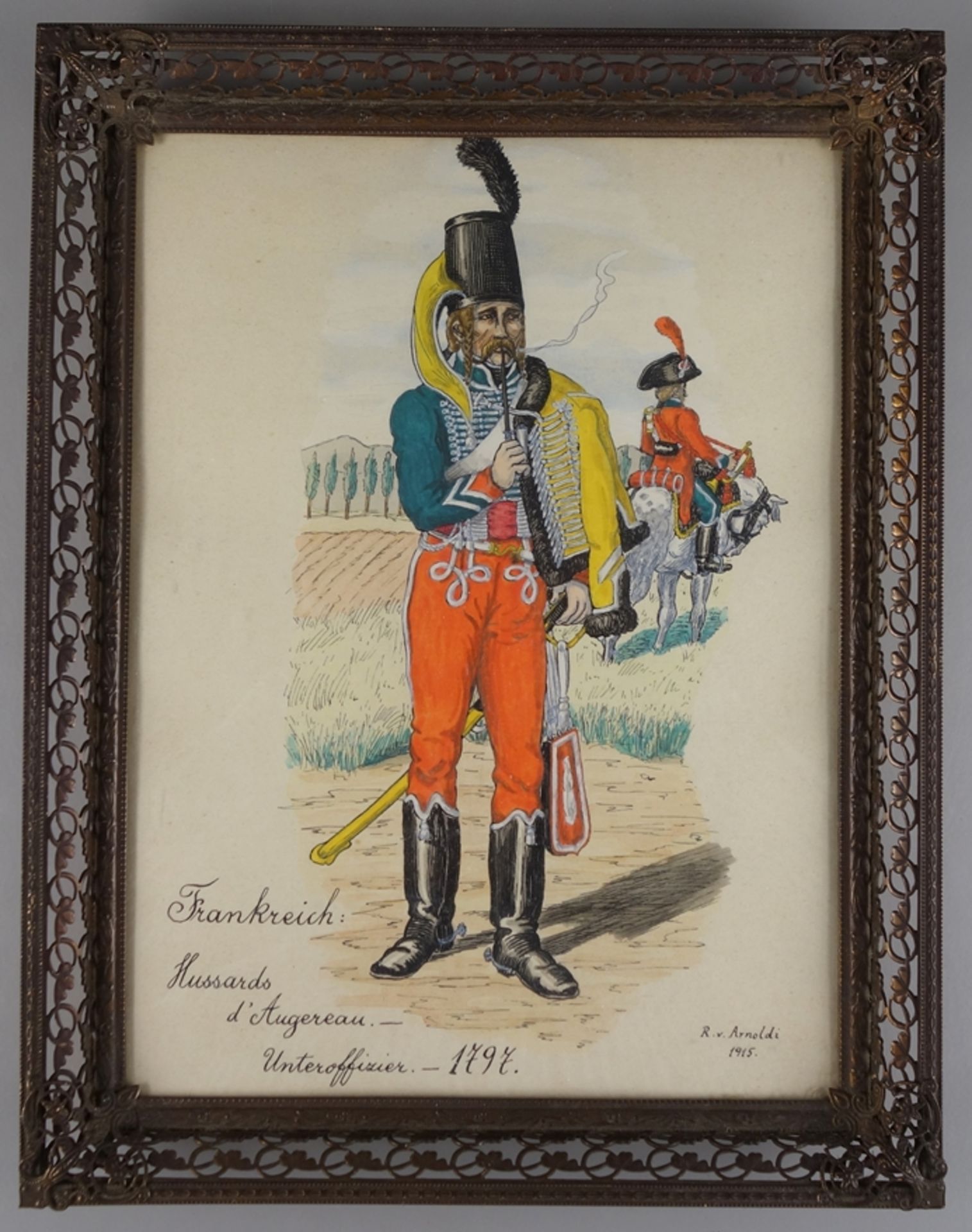 R. v. Arnoldi, "Frankreich: Hussards d'Augereau, Unteroffizier, 1797", 1915, aq