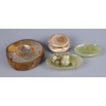 kleine Sammlung Halbedelsteine, Gesamt-Gew.1,36kg: Achat-Schale, Brasilien, Unt