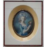 Miniatur "Marie-Antoinette", nach Elisabeth Vigée-Lebrun, Mitte 20. Jh., Gouach