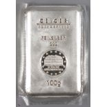 Silberbarren 100g, Feinsilber 999, Geiger Edelmetalle, original eingeschweißt